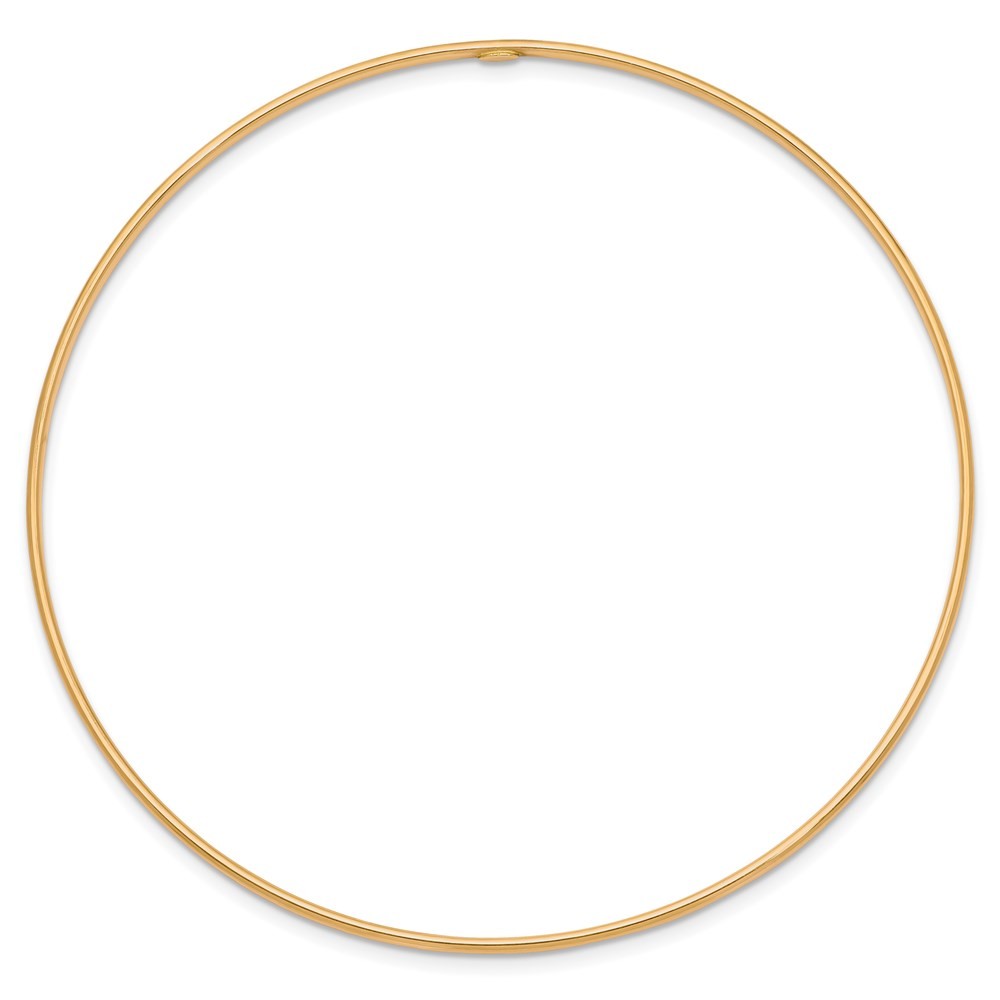 14k Yellow Gold Polished 1.50mm Slip-on Round Bangle Bracelet