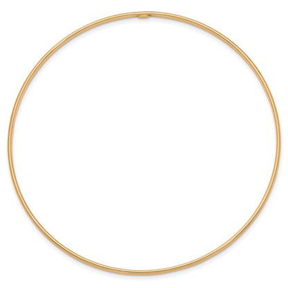 14k Yellow Gold Polished 1.50mm Slip-on Round Bangle Bracelet