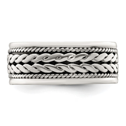 Sterling Silver Antiqued Rope Design Ladie's Ring Size 6
