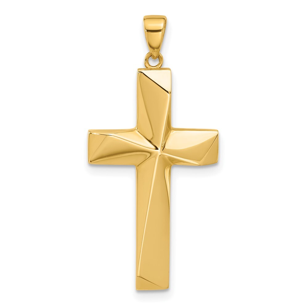 14k Yellow Gold Polished Cross Pendant