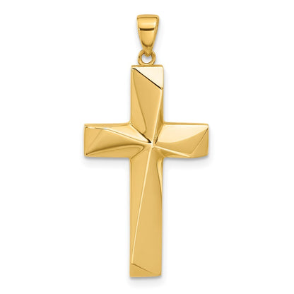 14k Yellow Gold Polished Cross Pendant