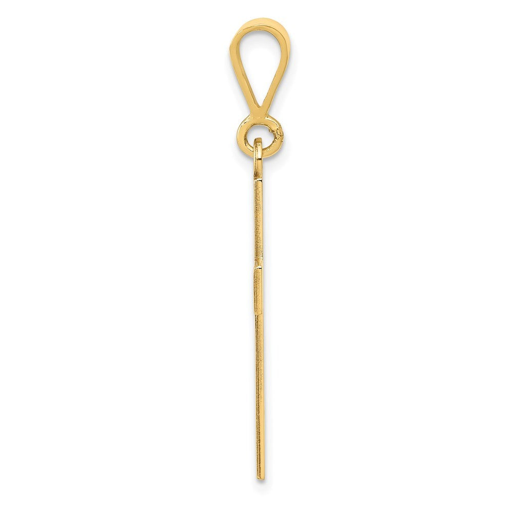 14k Yellow Gold Laser Cut FAITH Cross Charm