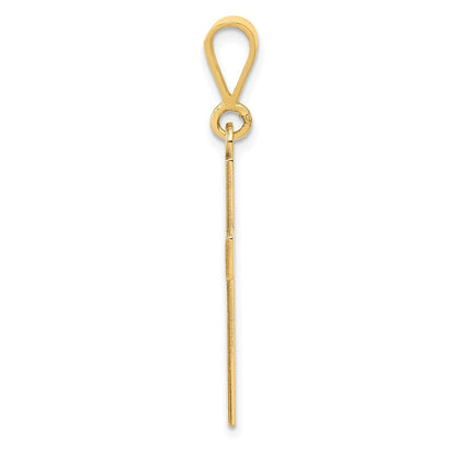 14k Yellow Gold Laser Cut FAITH Cross Charm