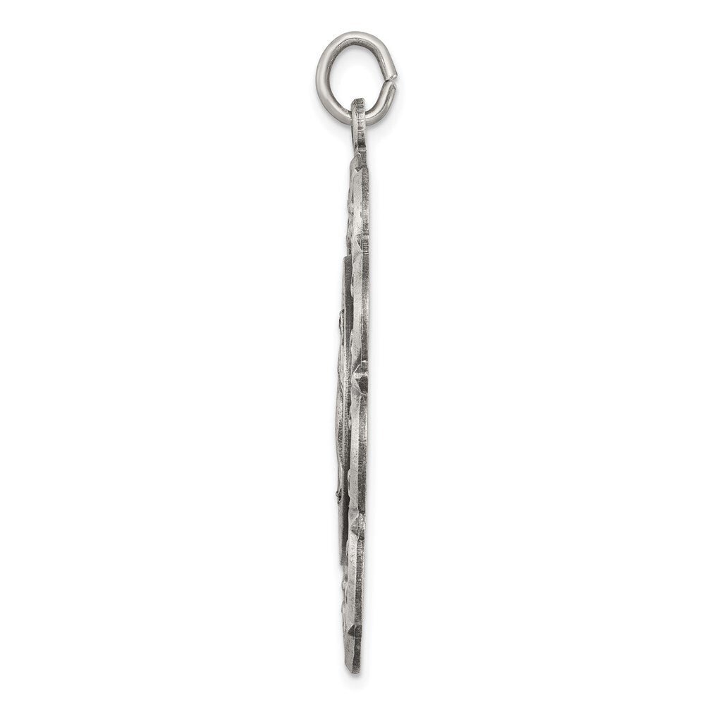 Sterling Silver Antiqued Miraculous Medal Pendant Holiday Gift for Women