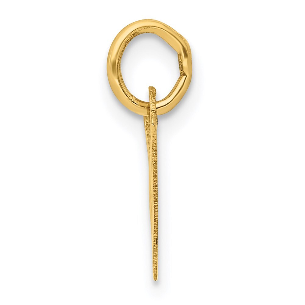 14k Yellow Gold Small Slanted Block Letter W Initial Charm Pendant for Women