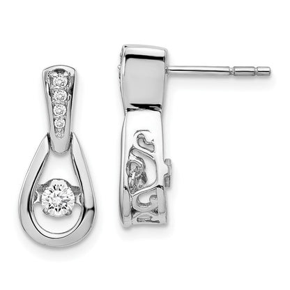 14k White Gold Vibrant Diamond Drop & Dangle Earrings