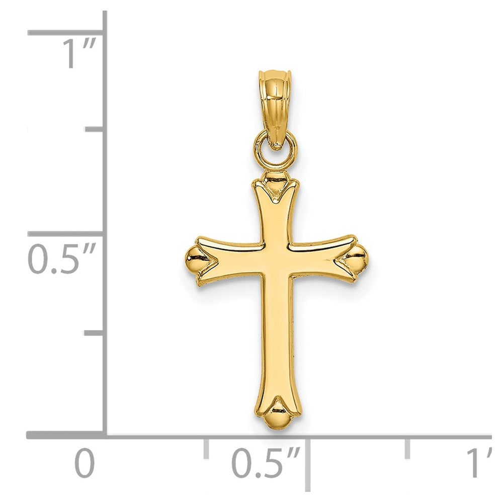 14k Yellow Gold 2-D Polished Cross Charm