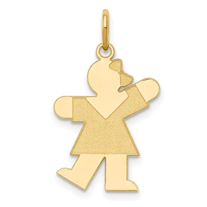 14k Yellow Gold Kid Charm Pendant for Women
