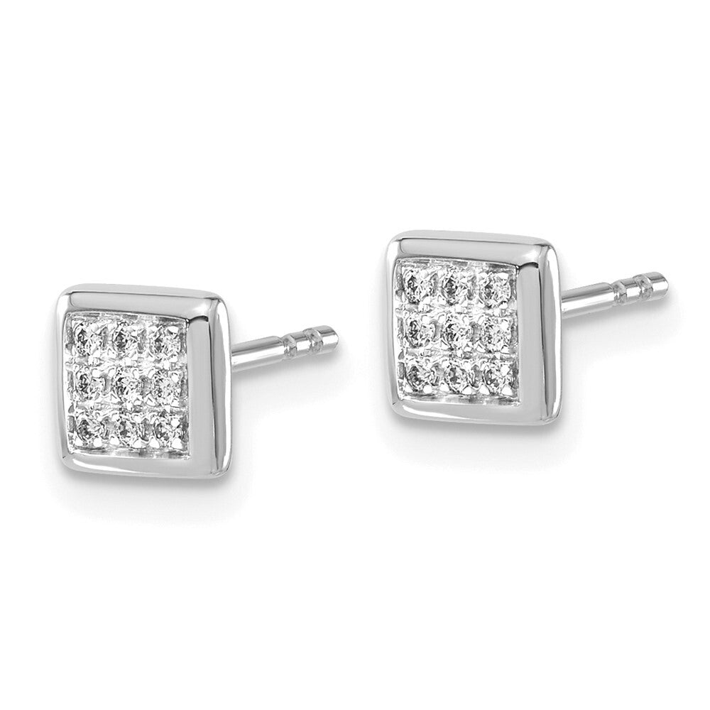 14k White Gold Diamond Stud Earrings