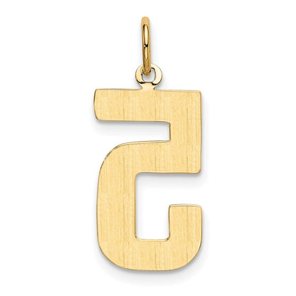 14k Yellow Gold Large Polished Number 5 Charm Pendant for Women
