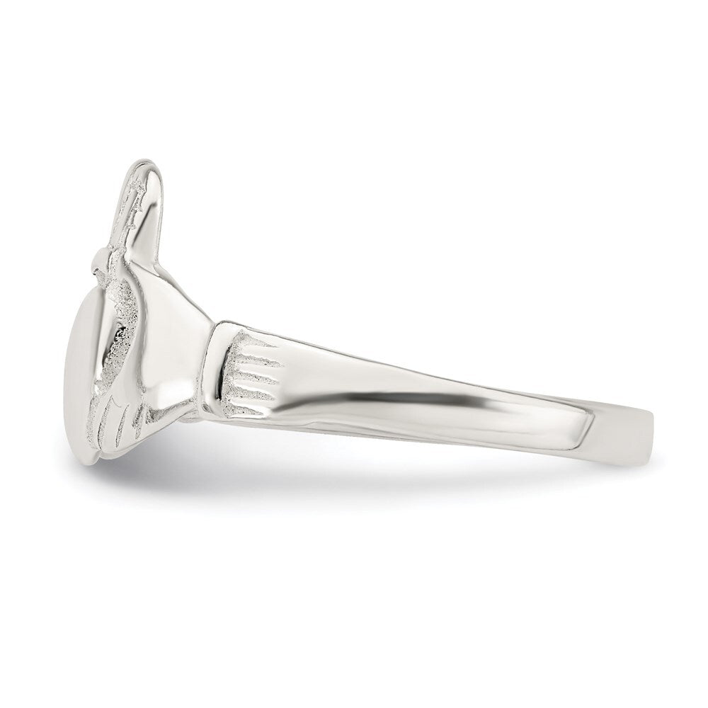 Sterling Silver Solid Claddagh Ring Size 7
