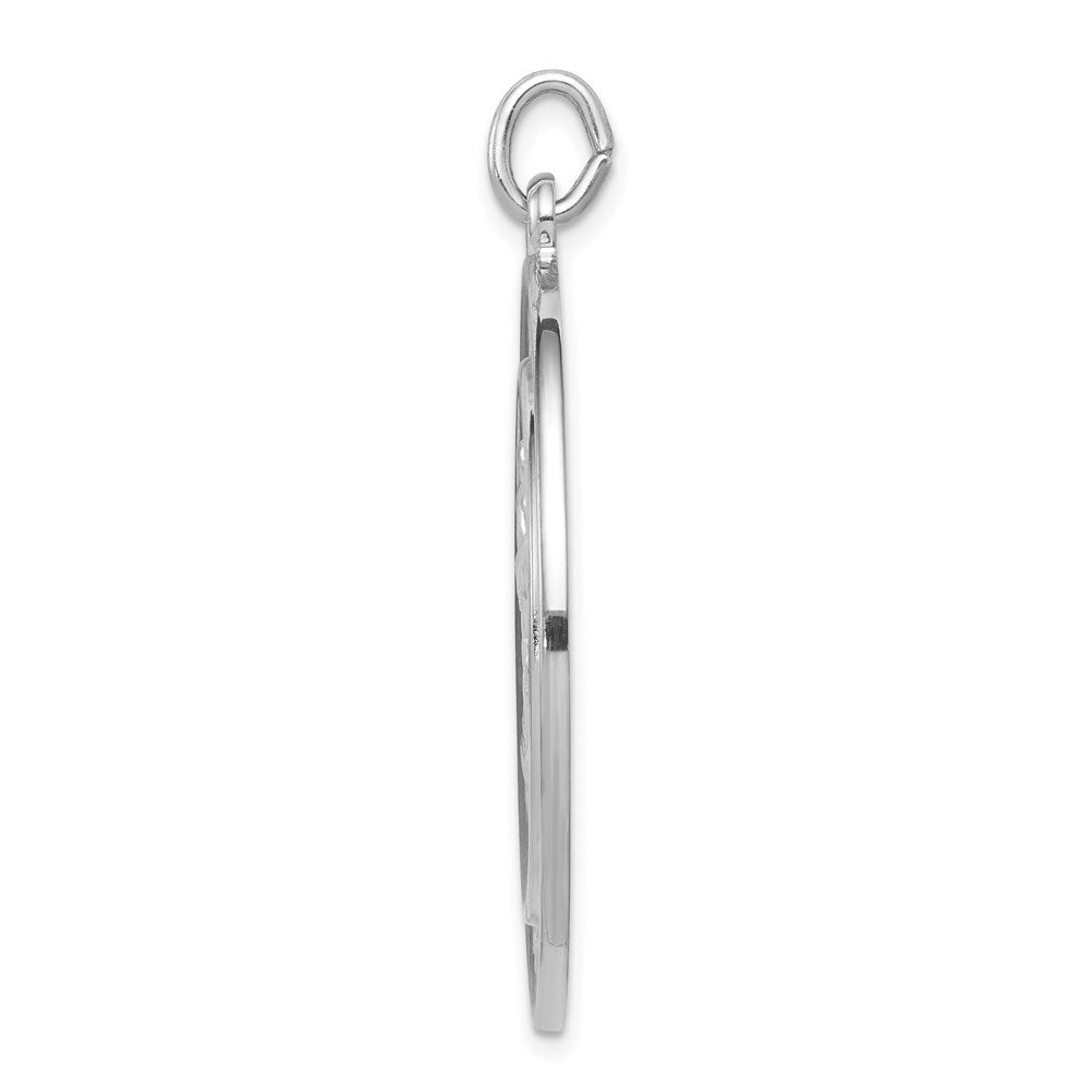 Sterling Silver Rhodium-plated Saint Christopher Medal Pendant