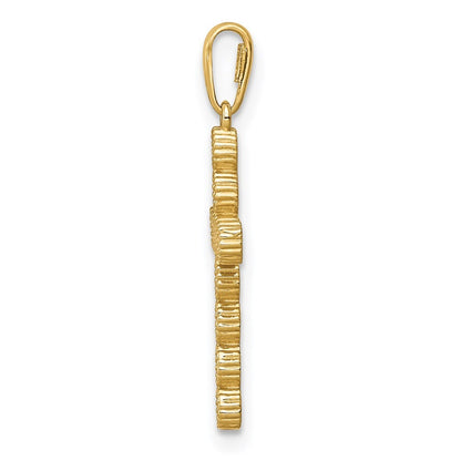 14k Yellow Gold Cubic Zirconia Cross Pendant
