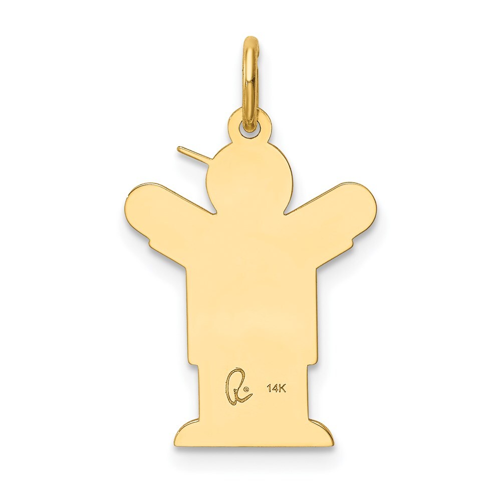 14k Yellow Gold Kid Charm Pendant for Women