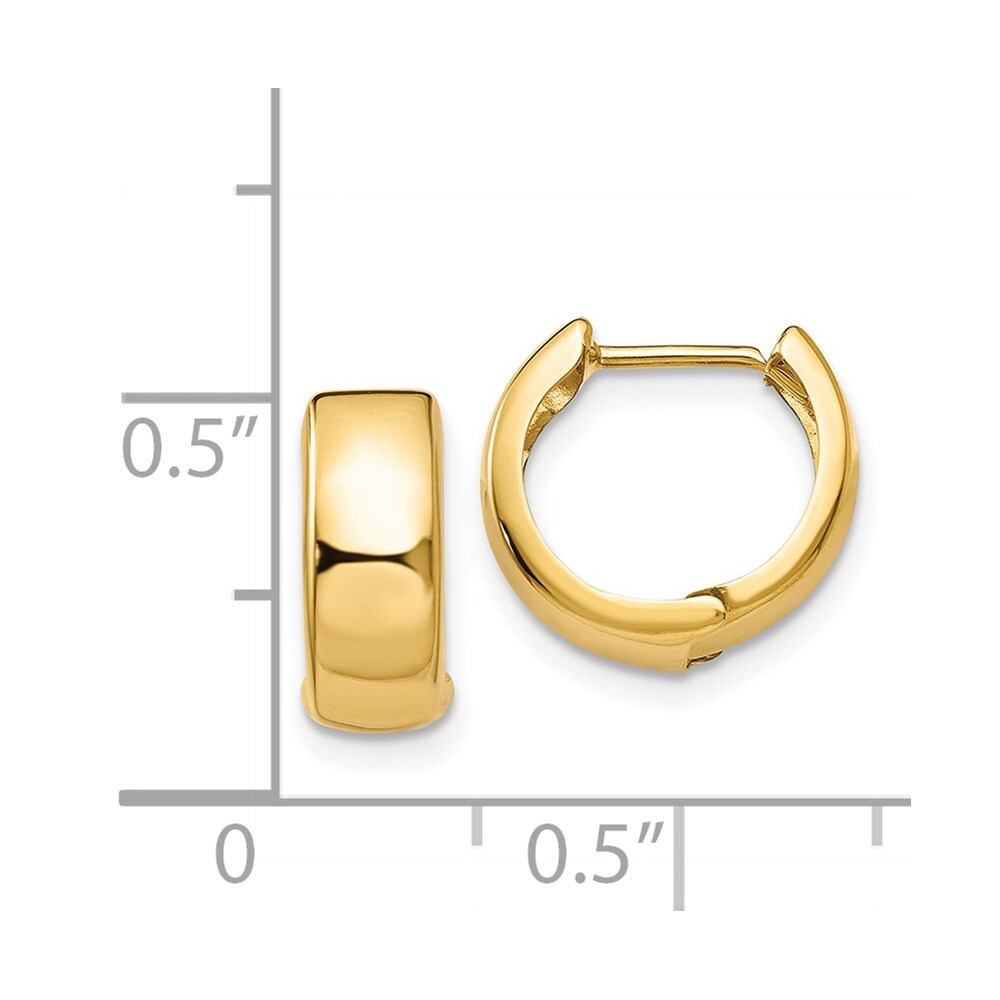 14k Yellow Gold Hinged Hoop Earrings Gift for Women