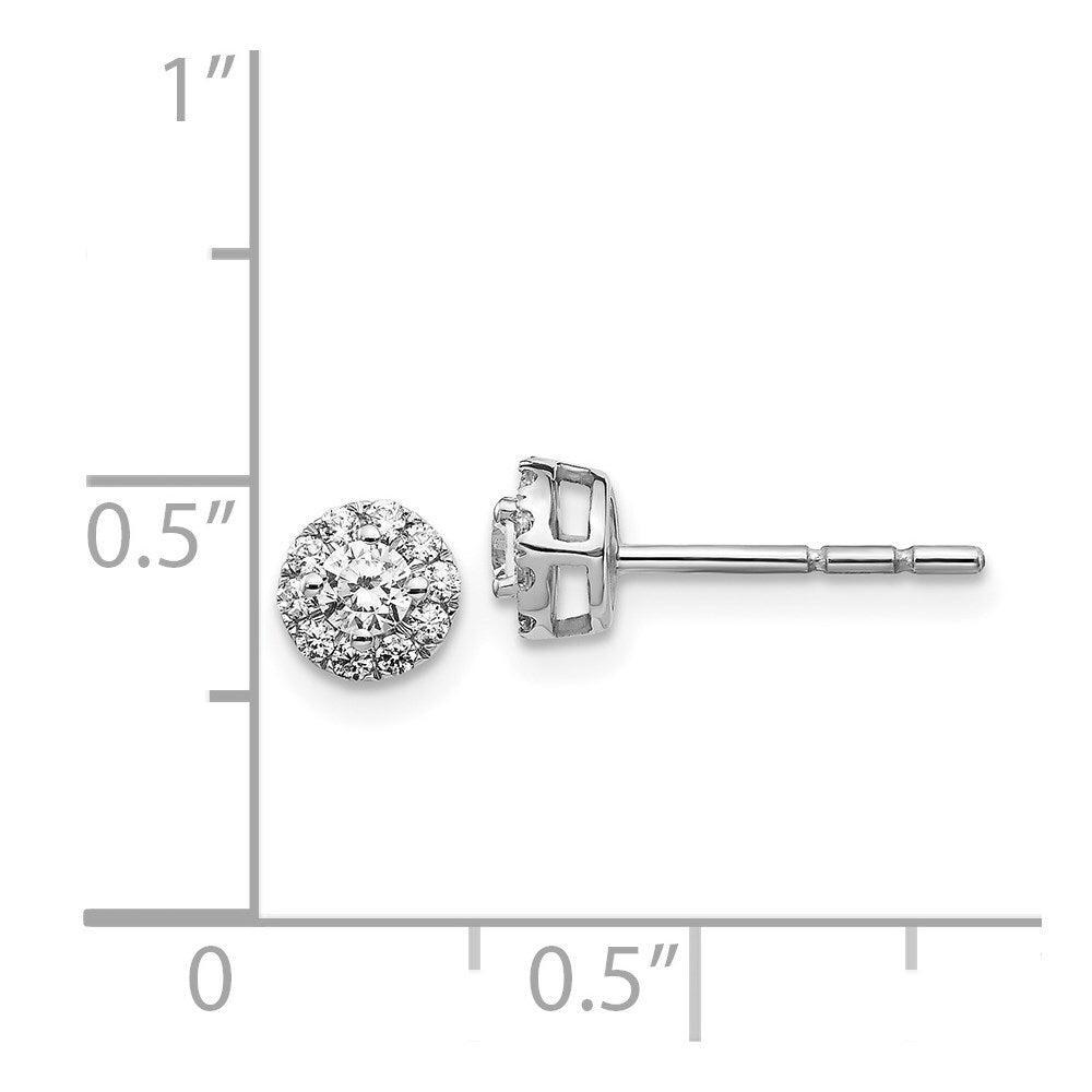 14k White Gold Diamond Cluster Stud Earrings