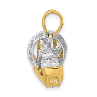 14k Two-Tone Gold 3-D Airboat Charm