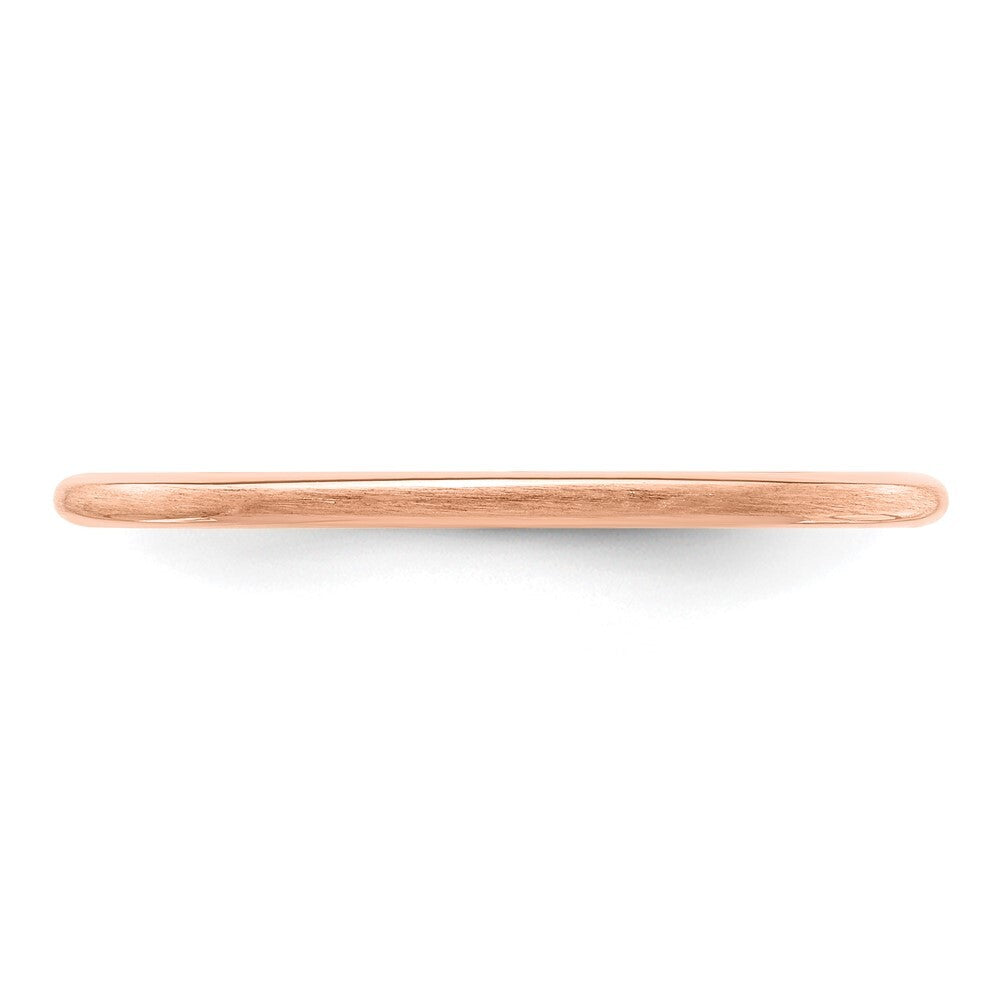 14K Rose Gold 1.2mm Half Round Satin Stackable Band Size 7