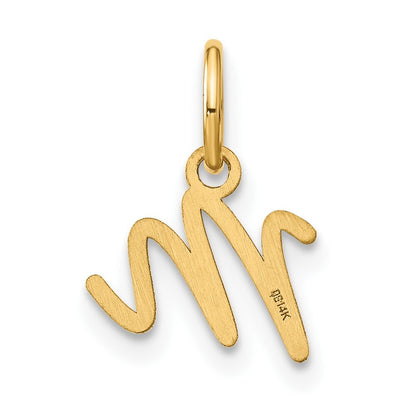 14k Yellow Gold Upper case Letter M Initial Charm Pendant for Women