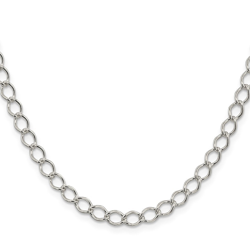 Sterling Silver 5.75mm Fancy Open Curb Chain Necklace
