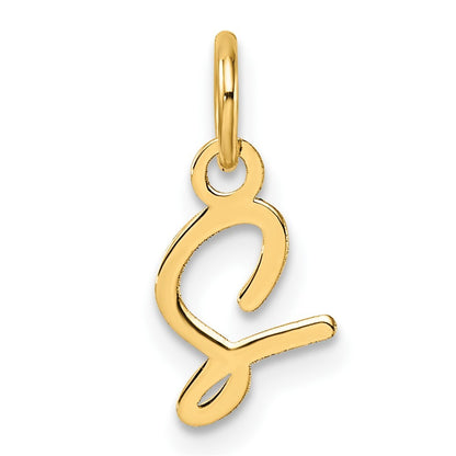 14k Yellow Gold Uppercase Letter S Initial Charm Pendant