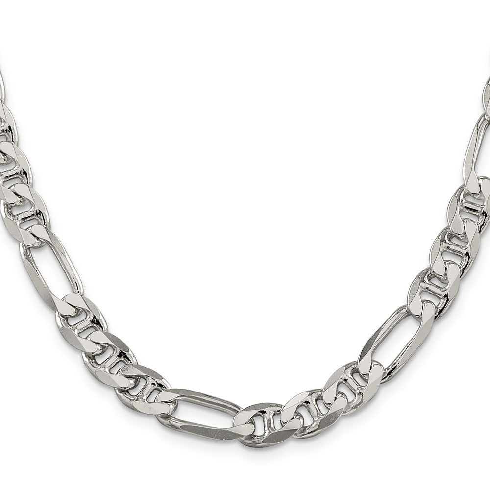 Sterling Silver 8.25mm Figaro Anchor Chain Necklace