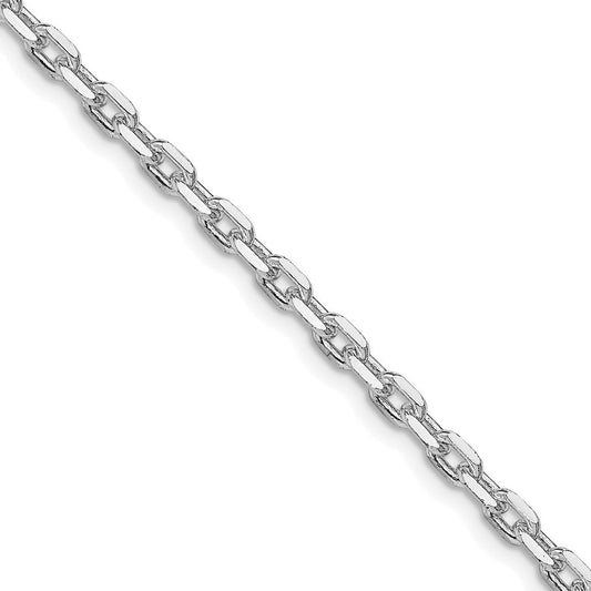 Sterling Silver Rhodium-plated 3.25mm Beveled Oval Cable Chain Necklace