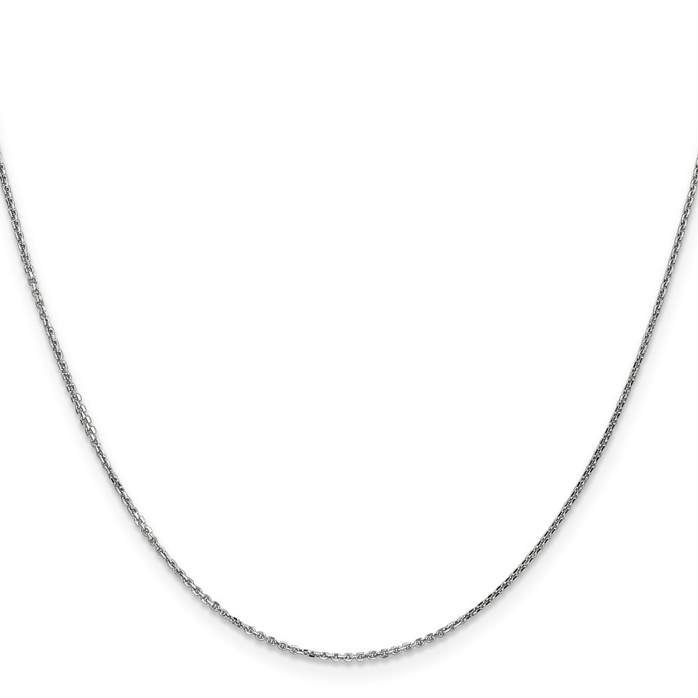 14K White Gold 30 inch .95mm Diamond-cut Cable with Lobster Clasp Chain Necklace