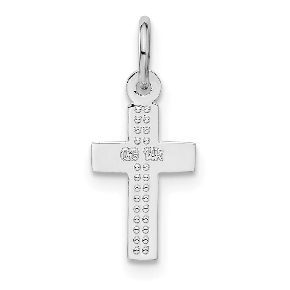 14k White Gold Cross Charm Pendant for Women
