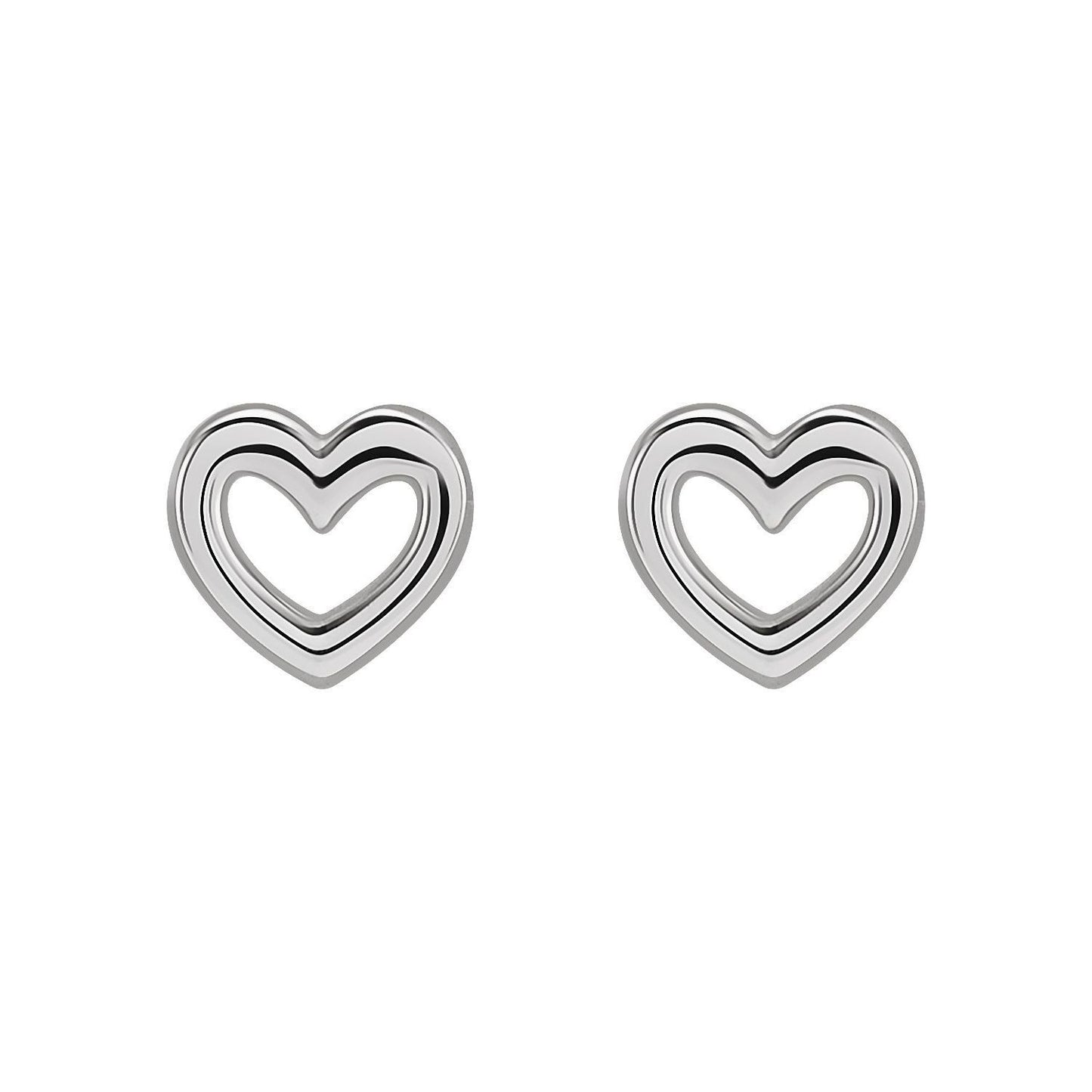 14k White Gold Heart Stud Earrings Fine Jewelry Gift for Women