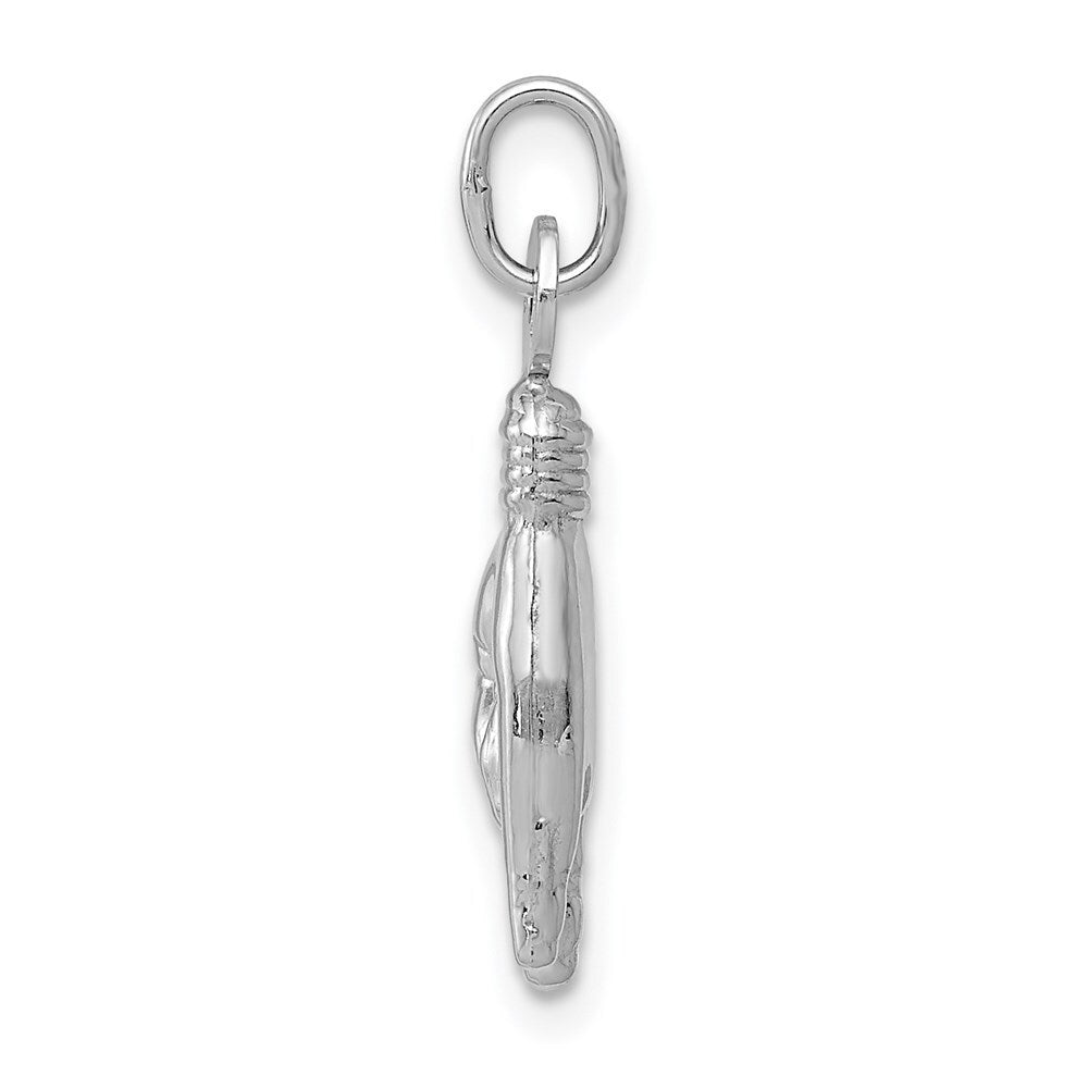 14k White Gold 3D Rock On Sign Charm Pendant for Women