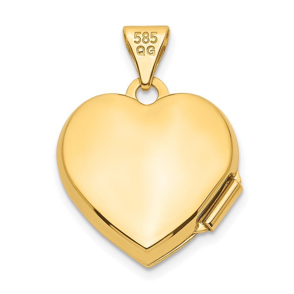 14k Yellow Gold Ruby 15mm Heart Locket Pendant for Women