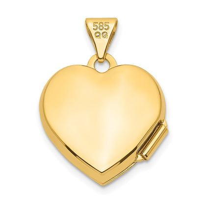 14k Yellow Gold Ruby 15mm Heart Locket Pendant for Women