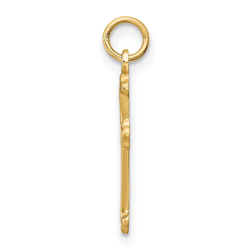 14k Yellow Gold Cross Charm Pendant for Women