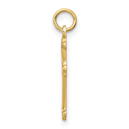 14k Yellow Gold Cross Charm Pendant for Women