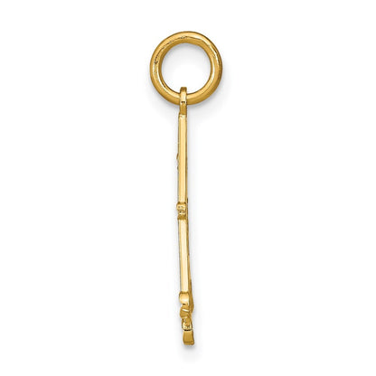 14k Yellow Gold with White Rhodium Diamond-cut Chandelier Charm
