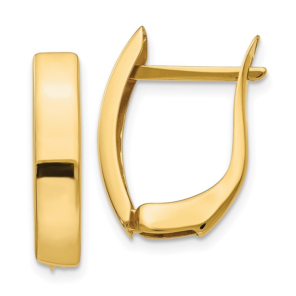 14k Yellow Gold Gold Polished Hinged Stud Earrings Gift for Women