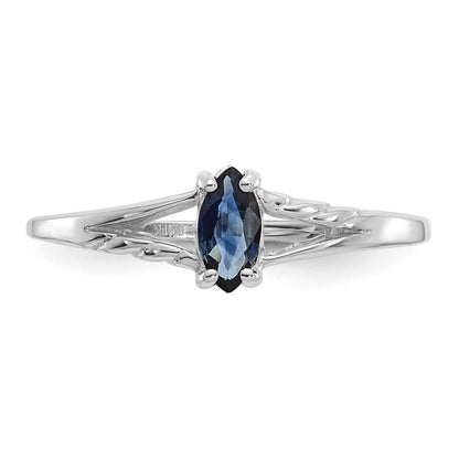 14k White Gold Sapphire Birthstone Ring