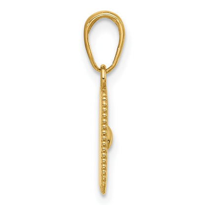 14k Yellow Gold and White Rhodium Sun in Frame Pendant