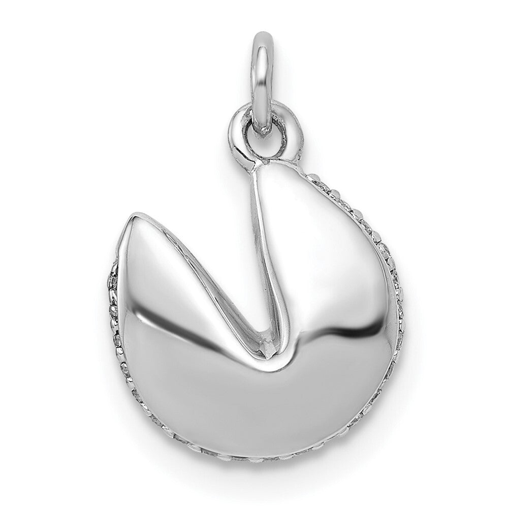 14k White Gold 1/15ct. Diamond Fortune Cookie Pendant for Women