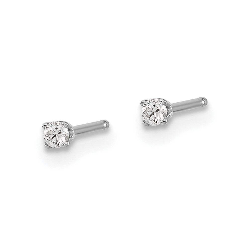 14K White Gold .05ct I2 K-L Diamond Stud Push-on Earrings