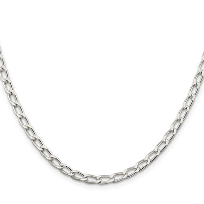 Sterling Silver 4.3mm Open Elongated Link Chain Necklace