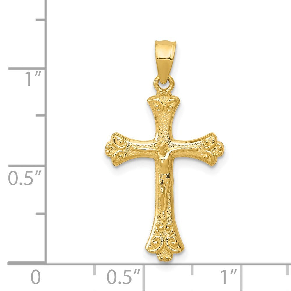 14k Yellow Gold Crucifix Pendant