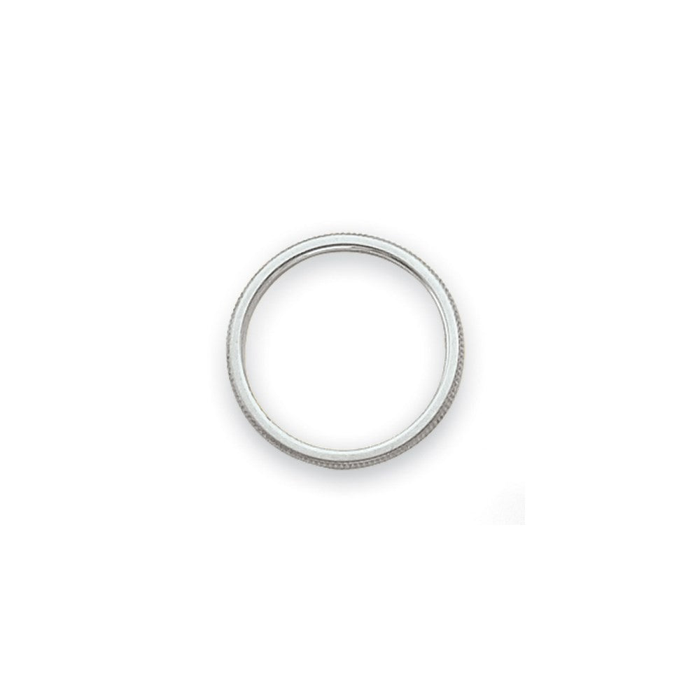 14k White Gold 1.5mm Milgrain Stackable Band Ring Size 7.5