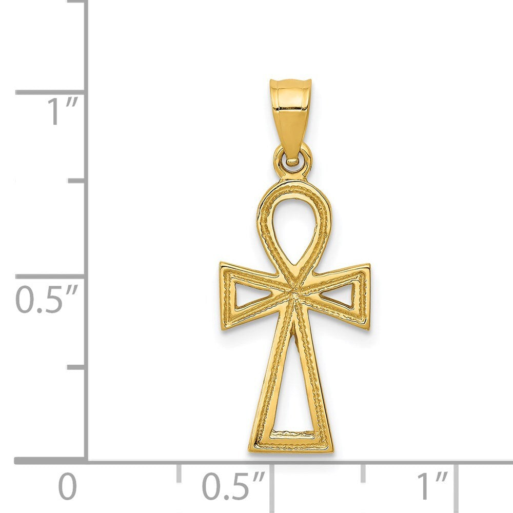 14k Yellow Gold Ankh Cross Charm