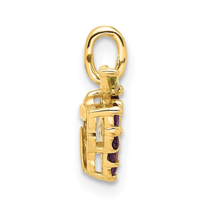 14k Yellow Gold Amethyst and Peridot Grapes Pendant