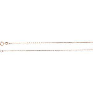 14k Rose Gold 1 mm Rope 18" Chain Necklace Gift for Women