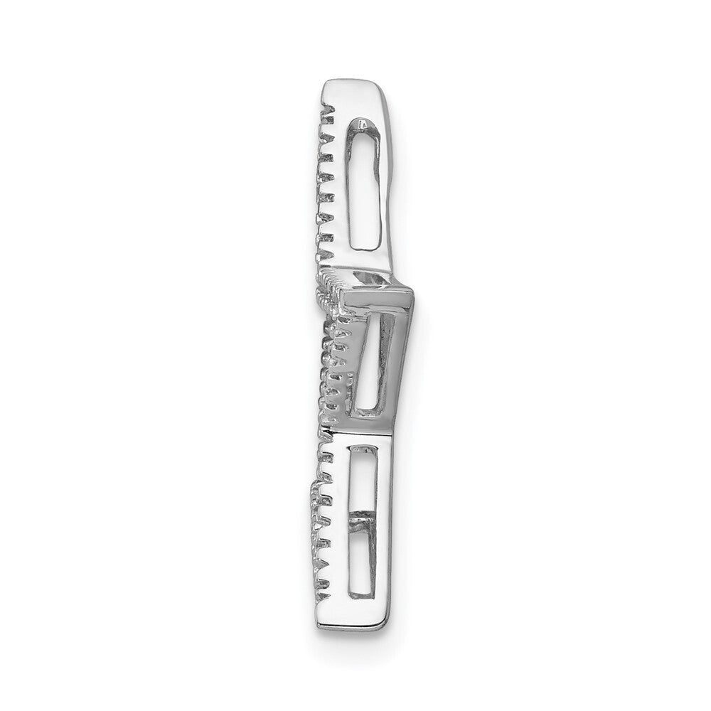 14k White Gold Large Diamond Star Chain Slide Pendant for Women