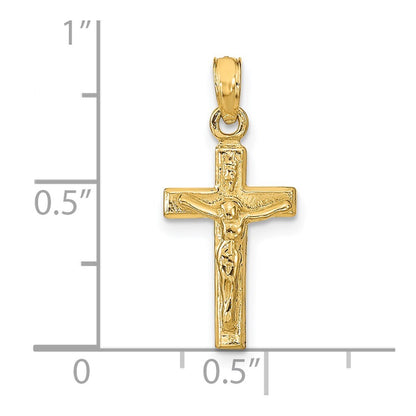 14k Yellow Gold Crucifix Pendant for Women