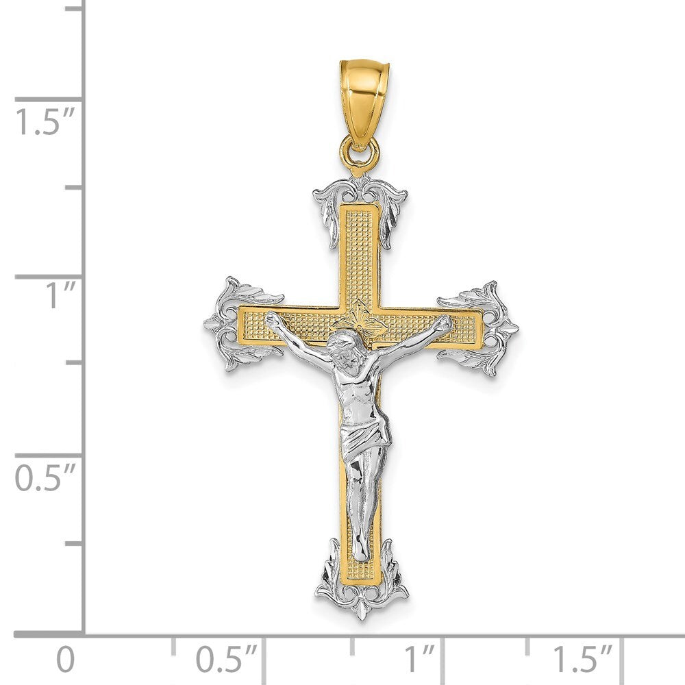 14k Two-tone Gold Crucifix Pendant for Women